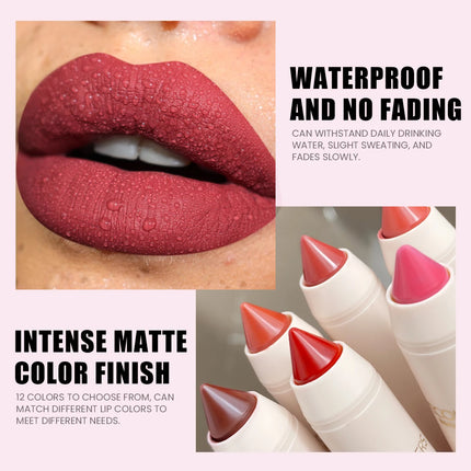 1 Pcs Matte Velvet Lipliner & Lipstick Pen, Smooth Easy To Apply, Precise To Definded Lip Lines, High Color Rendering Non-sticky