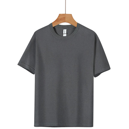 Unisex 100% Pure Cotton Solid Color Men's Summer round Neck Short Sleeve Shirt 180g Cotton T-Shirt in 16 Colors