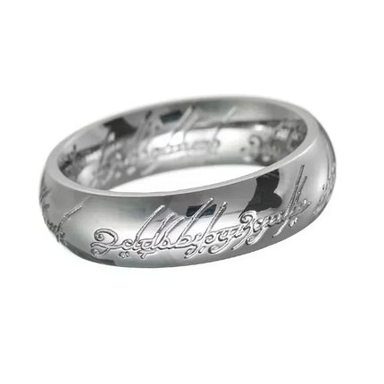 Language Carving Not Fade Rings for Unisex Fashion Minimalist Accessories Titanium Steel Jewelry