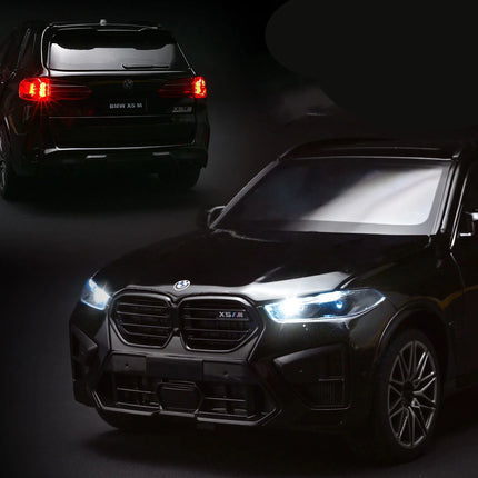 1:24 BMW X5M X5 SUV Alloy Car Model Diecast Metal Off-road Vehicles Car Model High Simulation Sound and Light Childrens Toy Gift
