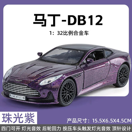 1:32 DB12 GT Super Sports Car Alloy Diecast Metal Model Car Sound & Light Holiday Gift Toy Car