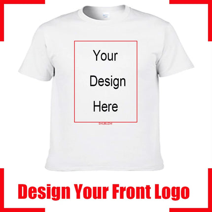 Tailor-made Custom Text Name Tsihrts Add Your Own Message Men's Cotton T-shirt Personalized Tee Your Design Men's Tshirt