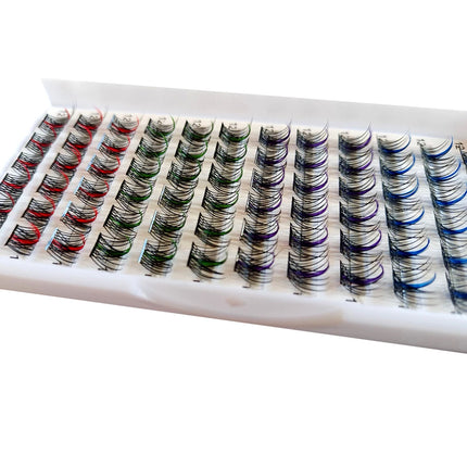 Mix Color Russian Volume beam Eyelashes Segments Natural Lashes DIY Cluster Eyelashes Segment Lashes Mixed size Rainbow Eyelash