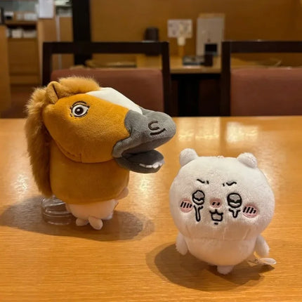 Anime Chiikawa 2026 Horse Series Usagi Hachiware Plush Doll with Keychain Cute Kawaii Cartoon Collectible Gift Sweetness