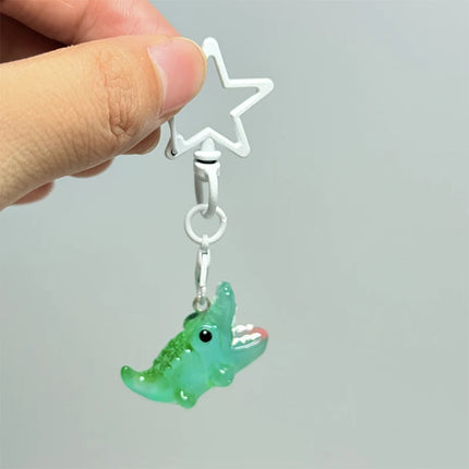 Creative cartoon cute mini crocodile keychain pendant mobile phone with key ring bag decoration pendant