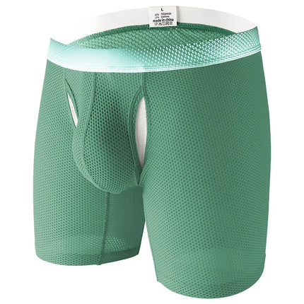 1pcs/2pcs/3pcs Long Leg Boxer Shorts for Men in Breathable Mesh Fabric Sport Underwear