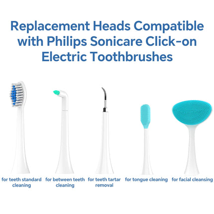 Compatible with Philips Sonicare Electric Toothbrush Replacement Brush Heads, Multifunctional Toothbrush Head for HX4100 2100
