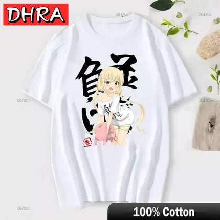 If You Work You Lose Anzu Futaba Version T-Shirt Cute Kawaii Anime Jirai Kei Tshirt Danshi Tees for Men Funny Cartoon Otaku Tops