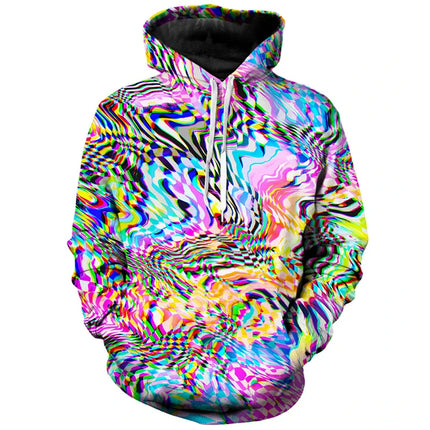 2024 autumn/winter 3D Printing Oil Painting Colorful Pullover Fashion Street men's Sportswear Casual Long Sleeve Unisex Hoodie