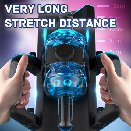 THRUSTING-King 12cm 6-Segment Fixed-point Telescopic Male Masturbator One-Key Burst Masturbation Cup Trainer Sex Toys for Men