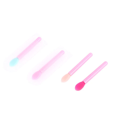 1PCS Small Makeup Brushes Lipstick Applicator Brushes With Anti-lost Cover For Lip Care Makeup Use Silicone Lip Brush