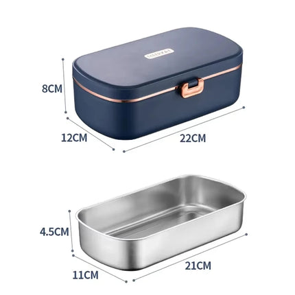 220V Electric Lunch Box 900ml Portable Rice Cooker Water Free Heating Bento Box Thermostatic Heating Food Warmer For Office
