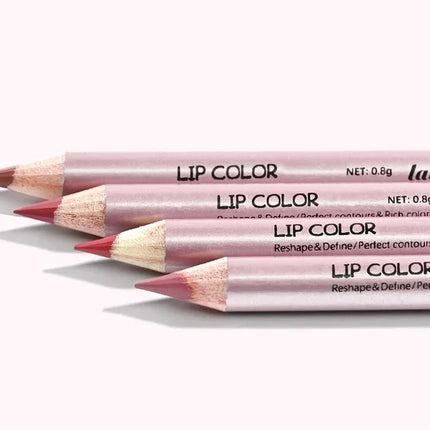 1/4Pc Mini Waterproof Matte Lipliner Pencil Pink Brown Contour Tint Lipstick Lasting Non-stick Cup Moisturising Lips Makeup Kit