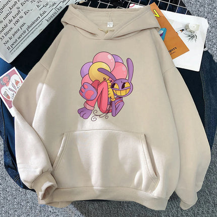 Digital Circus Jax Hoodie Fashion Women Aesthetic Graphic Kawaii Rabbit Hug Balloons Hoodies Unisex Cartoon Pullover Sweatshirts