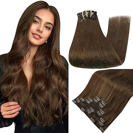 Full Shine Clip in Hair Extensions Human Hair Balayage Color Double Drawn Large Weight 150G Thicker Brazilian 100% Human Hair
