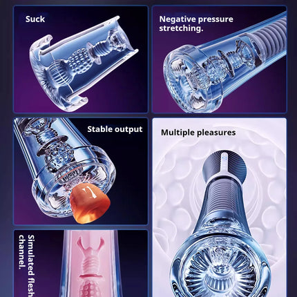 Male Masturbator Penis Pump Enlarger Transparent Visual Male Sex Toys for Men APP Control Vibrating Vacuum Suction Glans Trainer