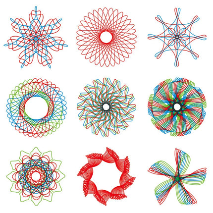 Geometry Spirograph Drawing Stencils Set Painting Template Art Crafts Creative Kids Educational Toy Variety of Flowers Ruler