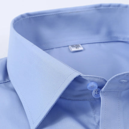 Men's French cufflinks shirt, men's slim fit long sleeved business sleeve nail free business formal men's solid color shirt