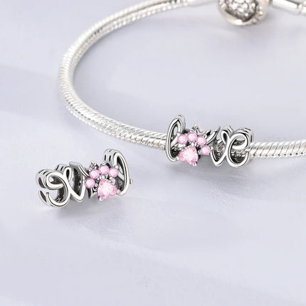 925 Sterling Silver Pink Series Charms Bow Tie Girl Cake Princess Beads Pendant Fit Original Bracelet DIY Jewelry Gift For Woman