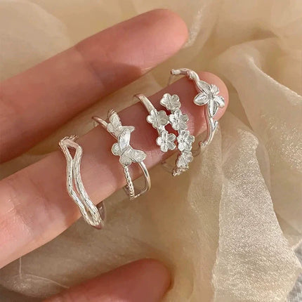 VENTFILLE 925 Sterling Silver Bow Tie Open Finger Ring For Women Gift Cute Design Fashion Jewelry Gift Wholesale