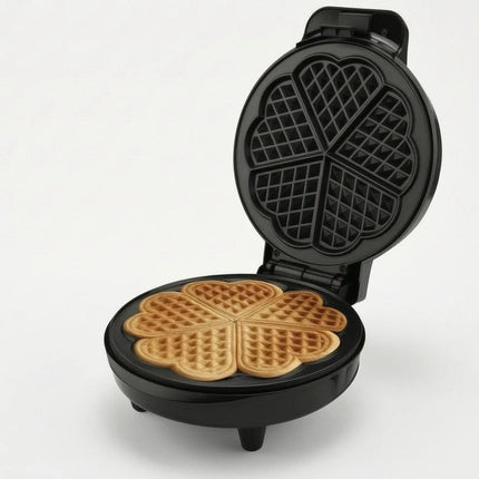 Clamshell Waffle Maker Non-Stick Electric Waffle Maker Small Appliance Indicator Lights Black