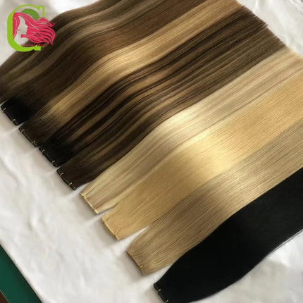 Straight 100%Human Hair Weft Bundles Extensions  Remy Natural Hair Sew In Weaves Brown Blonde Color Vietnamese Hair For Braiding