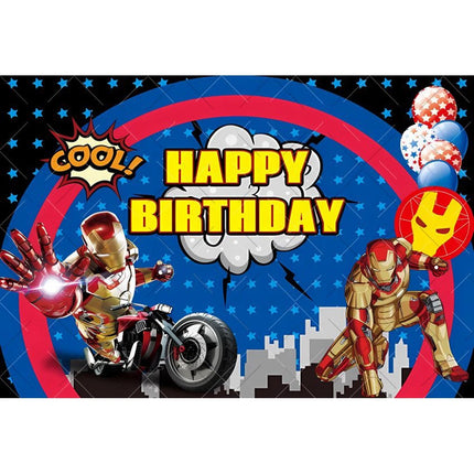 Marvel Superhero Backdrops Cartoon Avengers Theme Kids Boys Birthday Party Decor Photography Background Photo Photographic Props