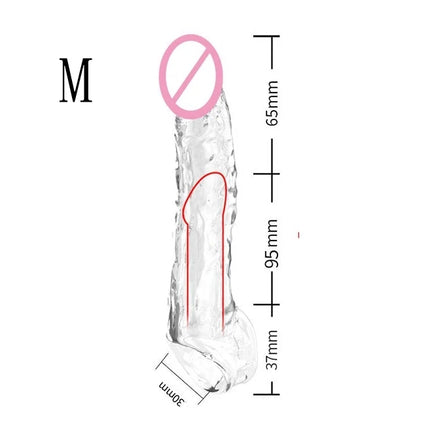 Premium Silicone Penis Extender Sleeve–Reusable Male Enhancement Delay Ejaculation Cover for Men,Penis Pump Attachment Adult Toy