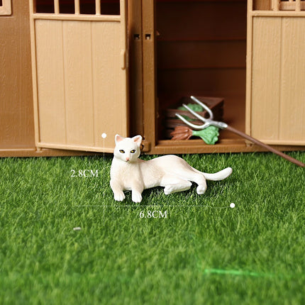 Realistic Plastic Cat Kitty Different Poses Figure Mini Cats Pet Model Figurines Cake Topper Kitten Toy Christmas Birthday Gift