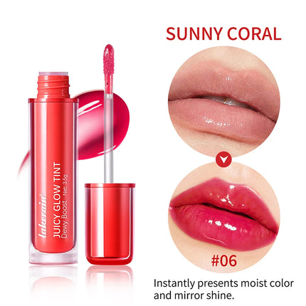Lakerain Juicy Glow Tint Long-Lasting Mirror Shine Smooth Radiant Lip Tint Deep Moisturizing  Brightening Juicy Glow Lipstick