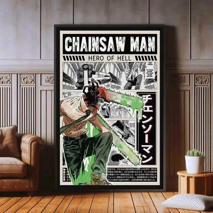 J-Jujutsu K-Kaisen Retro Canvas Poster Japan Anime Figure Itadori Yuji Gojo Satoru Fushiguro Toji Game Room Home Wall Decor Gift