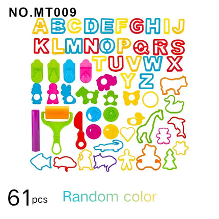61Pcs Alphabet & Animal Play Dough Mold Set, Creative Clay Cutting Stamps for Learning & Craft, DIY Educational Tool for Parents