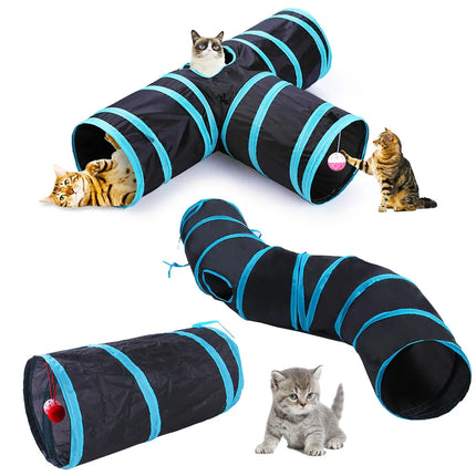 Cat Tunnel Pet Supplies Cat S-Type Play Tunnel Foldable Cat Tunnel Cat Toy Breathable Drill Barrel for Indoor Loud Paper