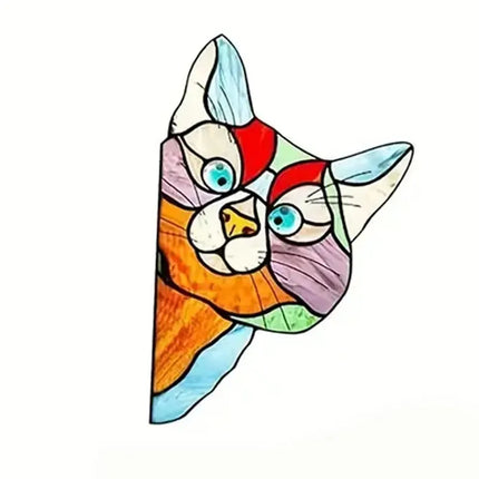 Cat Peeping Glass Window Self-adhesive Stickers Waterproof Moisture-proof Glass Film, Bedroom Living Room Car Window Decoration