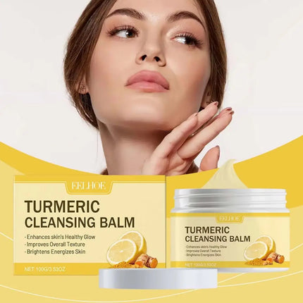 Ginger Lemon Makeup Remover Cleansing Facial Non-Tightening Gentle Makeup Face Eye Lip Makeup Remover Turmeric Cleansing Balm