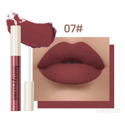 24 Colors Matte Lipstick Woman Lip Makeup Velvet Lipgloss Long Lasting Lip Tint Waterproof Non-stick Cup Lip Gloss Cosmetics