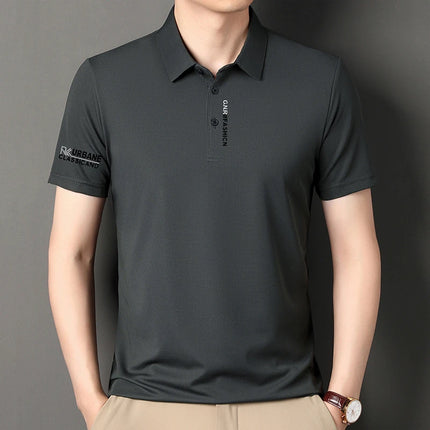 2026 Men's Short Sleeve Polo Shirt with Letter Print Casual Business Daily Top