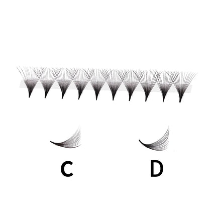 AGUUD 16 Rows Premade Volume Fans Pointy Based Eyelash Extension 5D 8D 10D 12D 30D 40D 320 Fans Russian Volume Faux Mink Lashes