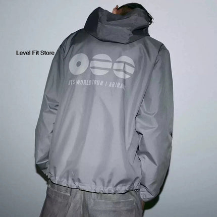 2026 New Retro Washed Grey Hoodie ARIRANG hoodies Casual zipper jacket Sports Streetwear