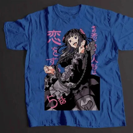 My Dress-Up Darling Marin Kitagawa Gothic Outfit Anime Graphic T-Shirt – Dark Style Character Print Cotton Apparel for Anime