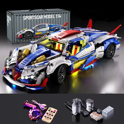 New Technical 1：14 Racing Sport Car Model Building Blocks City Mechanical Speed Vehicle Supercar Brick Puzzle Toys Kid Adult Gi