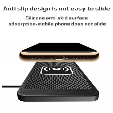 15W Wireless Car Charger Pad Non-Slip Qi Fast Charging for Android & iPhone 11/12/13/14 - Vehicle Phone Charger