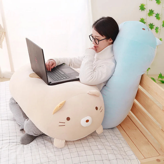 90cm Soft Animal Cartoon Corner Bio Pillow Cushion Cute Dog Cat Dinosaur Pig Unicorn Plush Toy Stuffed Lovely Kid Birthday Gift