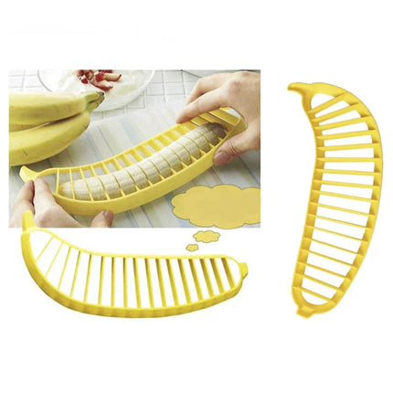 Eco-friendly Banana Slicer Cutter:Premium Plastic Kitchen Tool for Fruits&Vegetables-Ideal for Slicing, Cutting Cucumbers & More