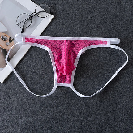 Men G-Strings See Through Men's Underpants Pouch Underwear Hollow Lace Thongs Low Rise Unisex Panties Hollow Out Men's Clothing