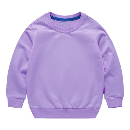 Spring Children's Cotton sweatshirt Boy and Girl Casual Solid Plain Hoodies Tops 3-10 Years Kids Long Sleeve T-shirt Cltohes