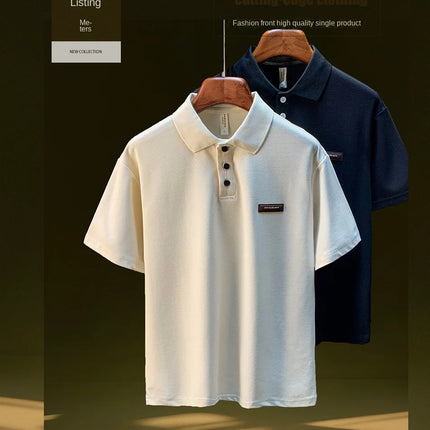 Men's Summer Short-Sleeved Polo Shirt 2025 New Large Simple T-shirt Top Versatile Casual Men's Clothing