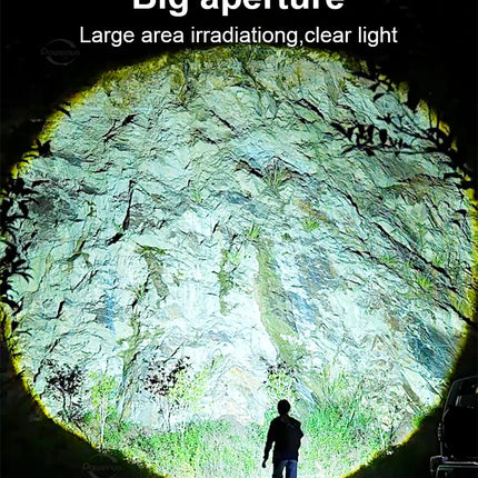 780000000LM Super Powerful Flashlight Rechargeable LED Tactical Torch  Ultra Bright Long Range 6000M Lantern Outdoor With Stand