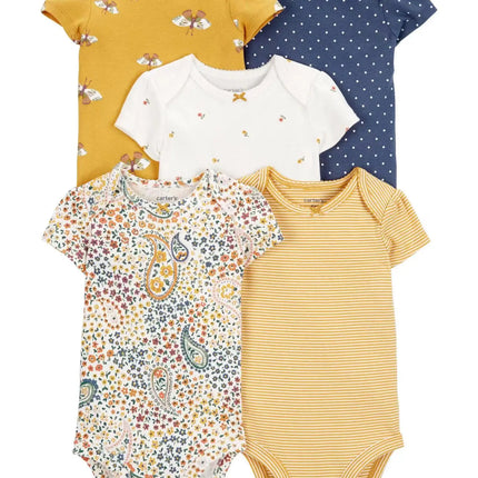 5pcs/set Cotton Soft Comfortable Baby Bodysuits Short Sleeve One-Pieces for Newborn Infant Summer Bebe Clothes Baby Shower Gifts