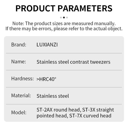 LUXIANZI Stainless Steel Reverse Tweezers Anti-Static Industrial Tweezers Acid Resistant Non-magnetic Precision Forceps Tools